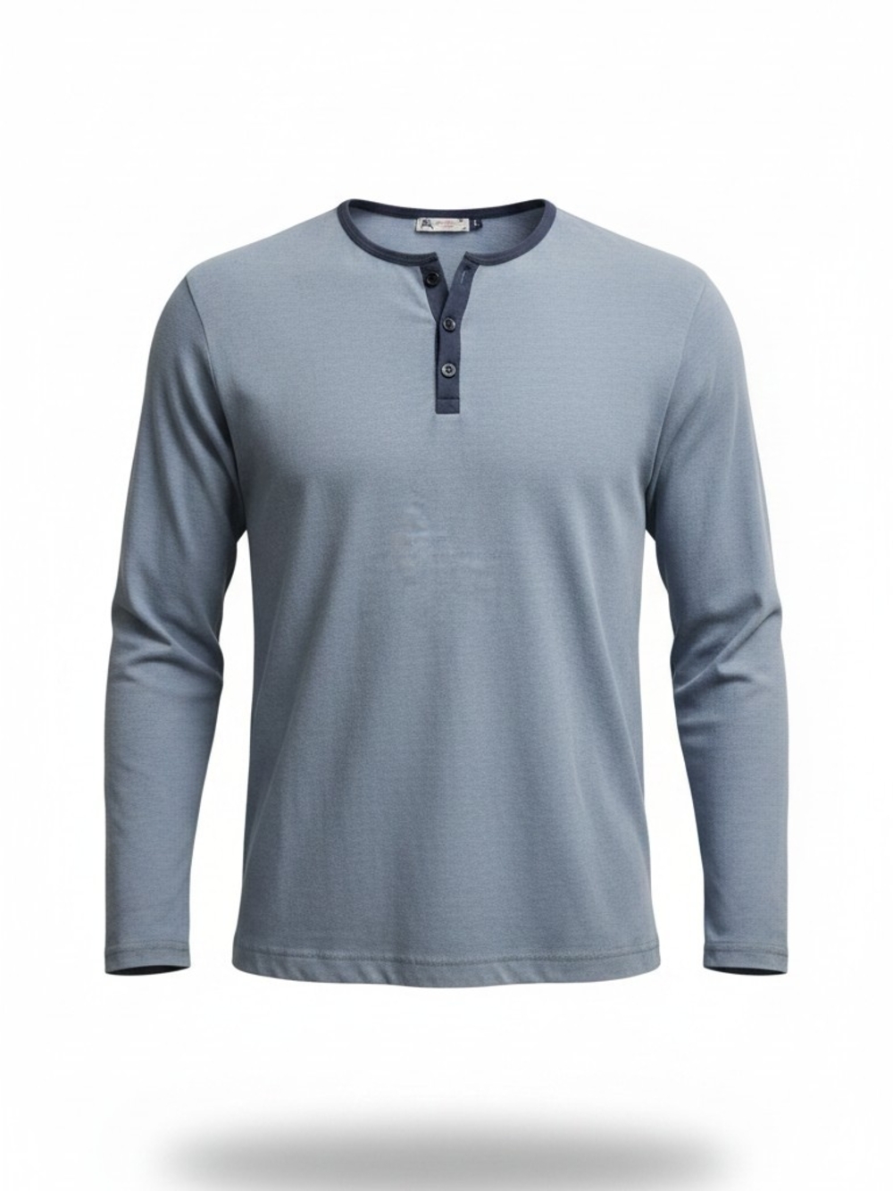 Burberry Gray Navy Henley Long Sleeve Shirt Size XL